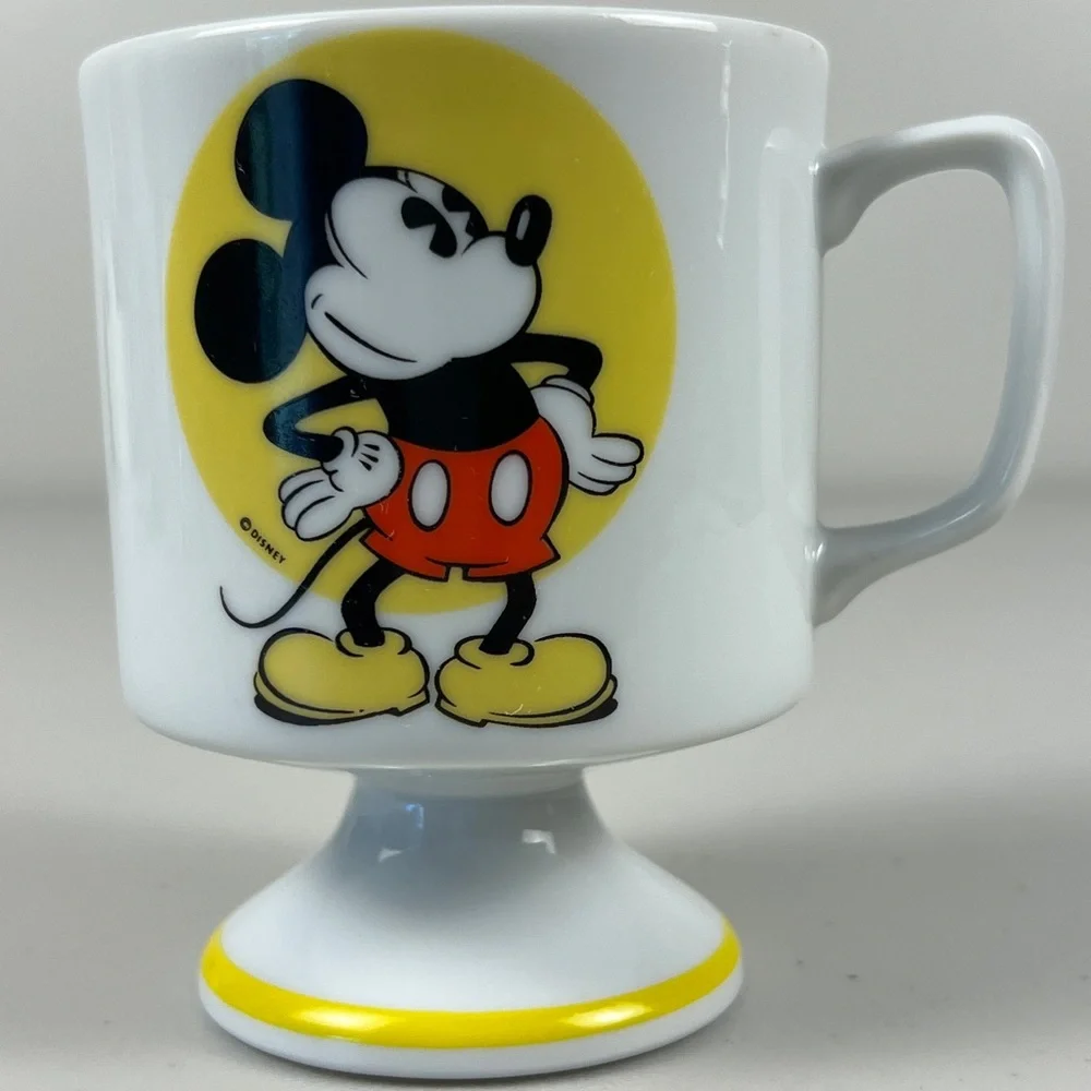 Vintage Mickey Mouse Footed‎ Pedestal Mug-Walt Disney Productions EUC